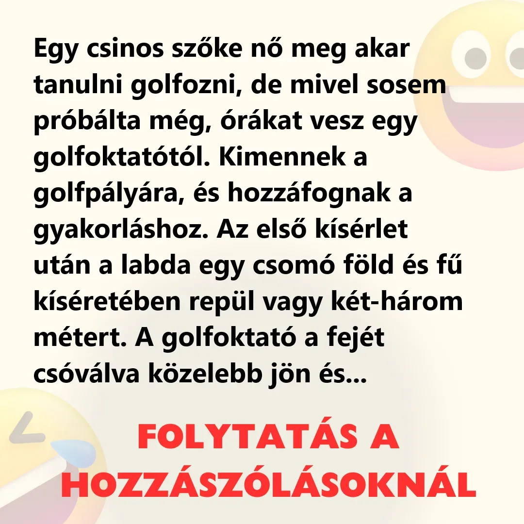 Vicc: Egy csinos szőke nő meg akar tanulni golfozni