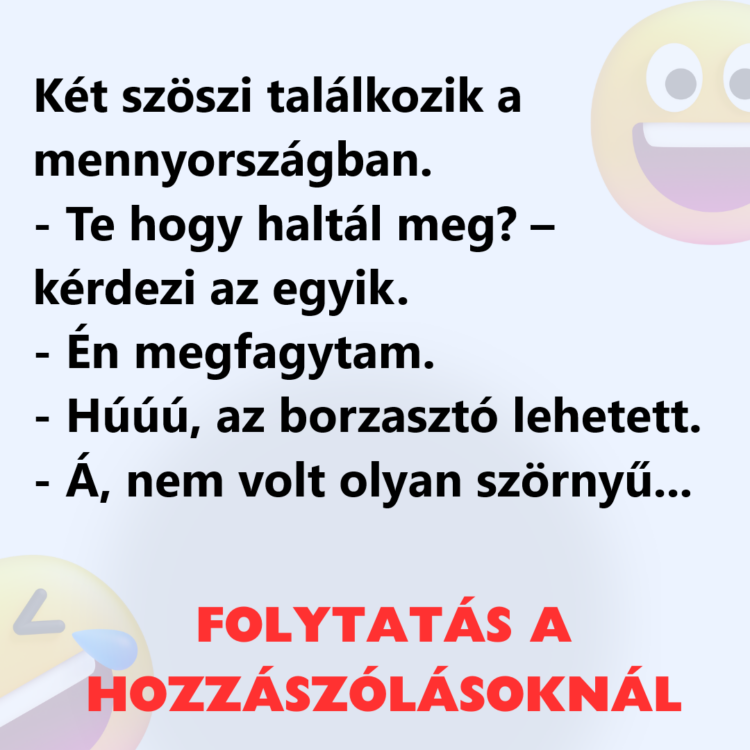 Vicc: Két szöszi találkozik a Mennyországban…