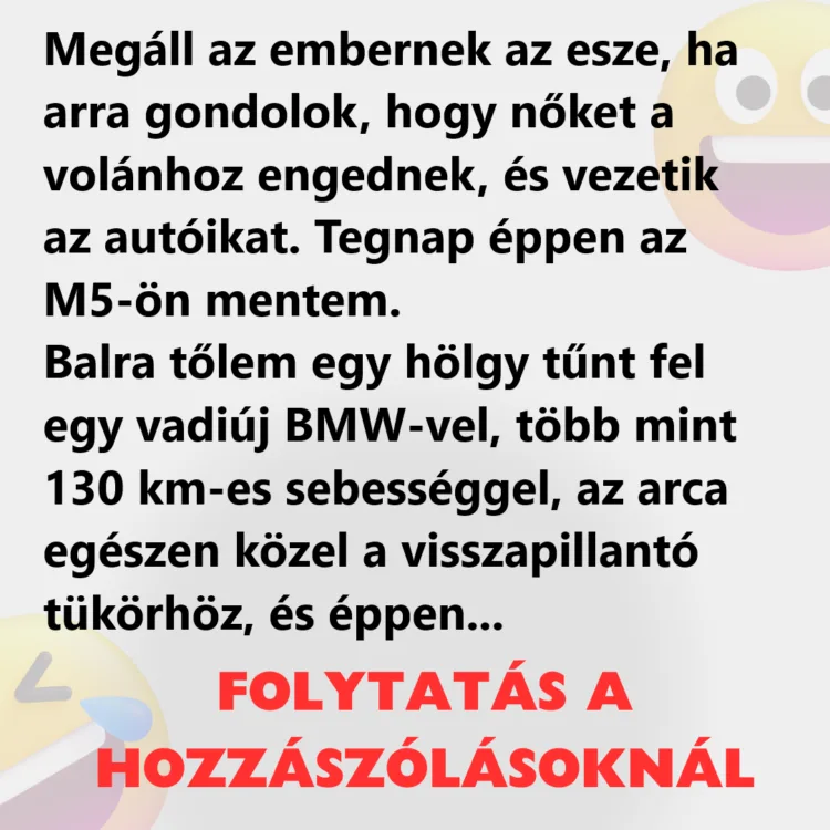 Vicc: Megáll az embernek az esze, ha arra gondolok, hogy nőket a volánhoz…