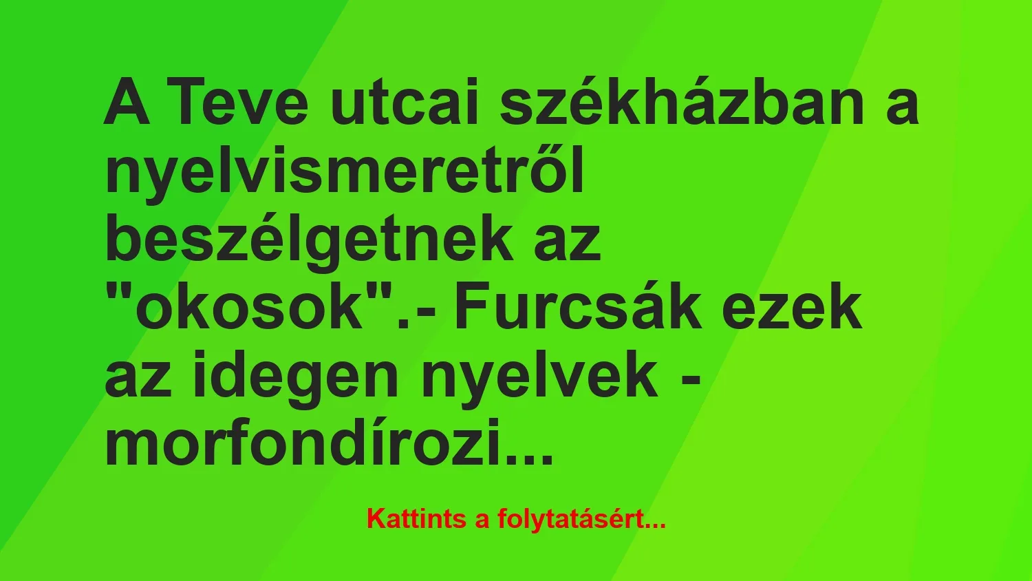 Vicc: A Teve utcai székházban a nyelvismeretről beszélgetnek az…