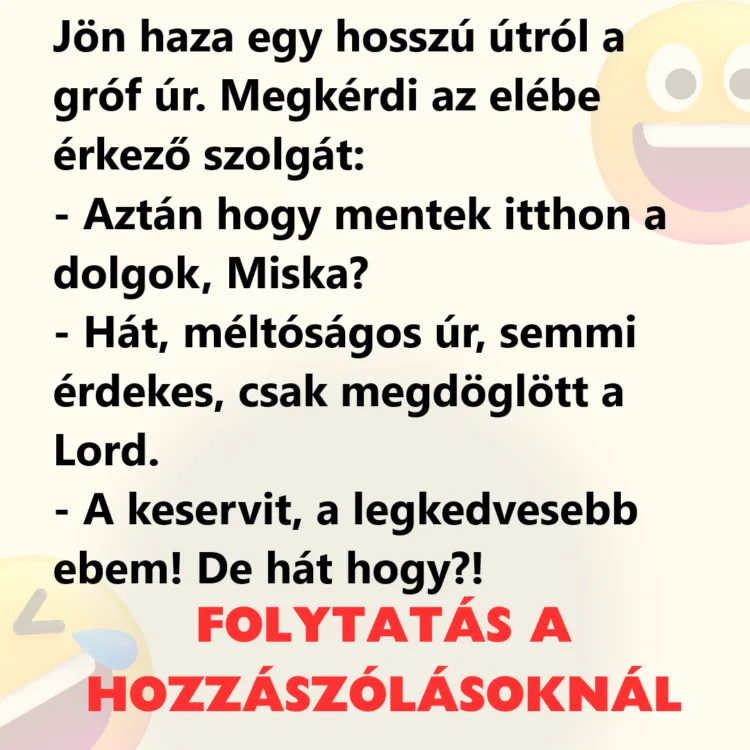 A gróf úr meglepő hazaérkezése