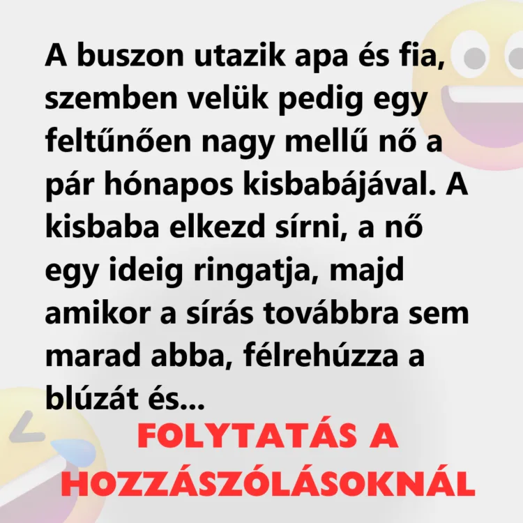 Vicc: A buszon utazik apa és fia