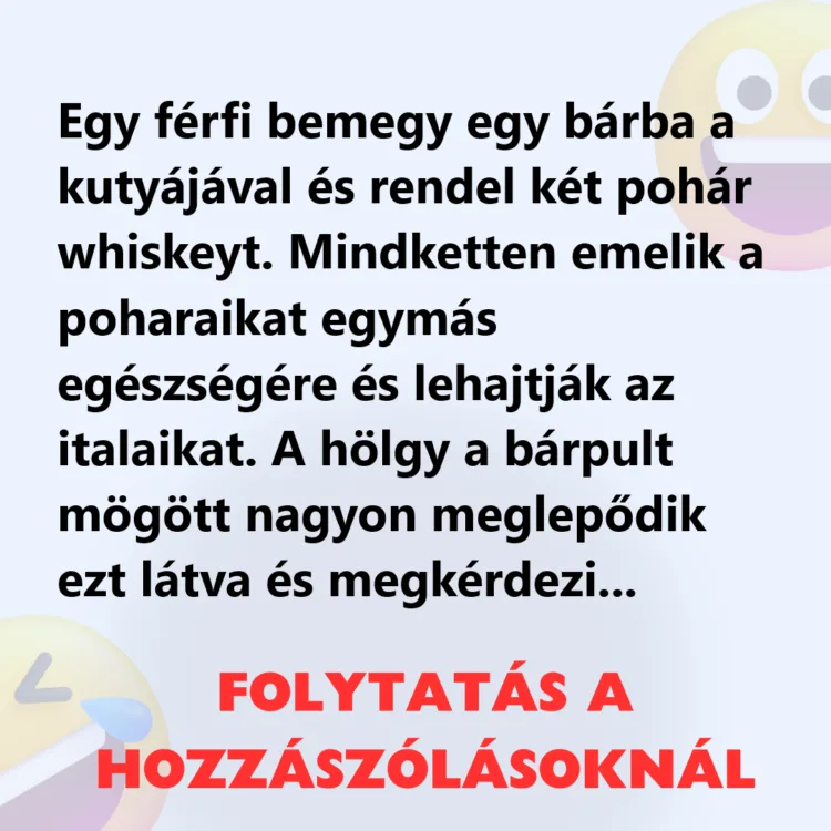 Vicc: Egy férfi bemegy egy bárba a kutyájával