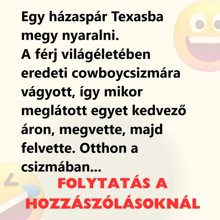 Vicc: Egy házaspár Texasba megy nyaralni