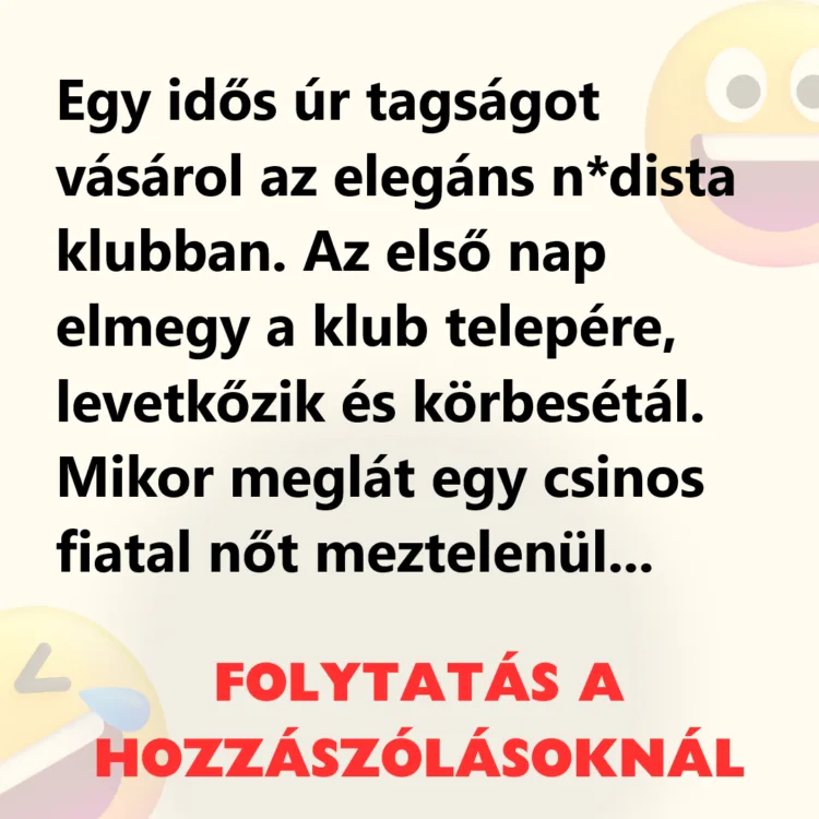 Vicc: Egy idős úr tagságot vásárol