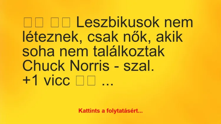 Vicc: 
		  
		  Leszbikusok nem léteznek, csak nők, akik soha nem…