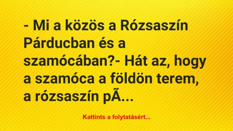 Vicc: – Mi a közös a Rózsaszín Párducban és a szamócában?

– Hát az,…