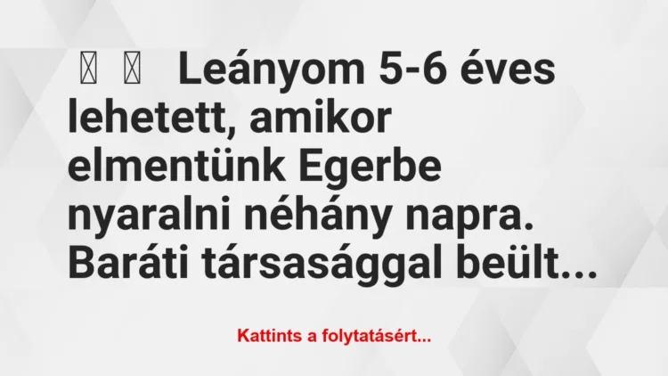 Vicces történet: 
	    	    


Leányom 5-6 éves lehetett, amikor…