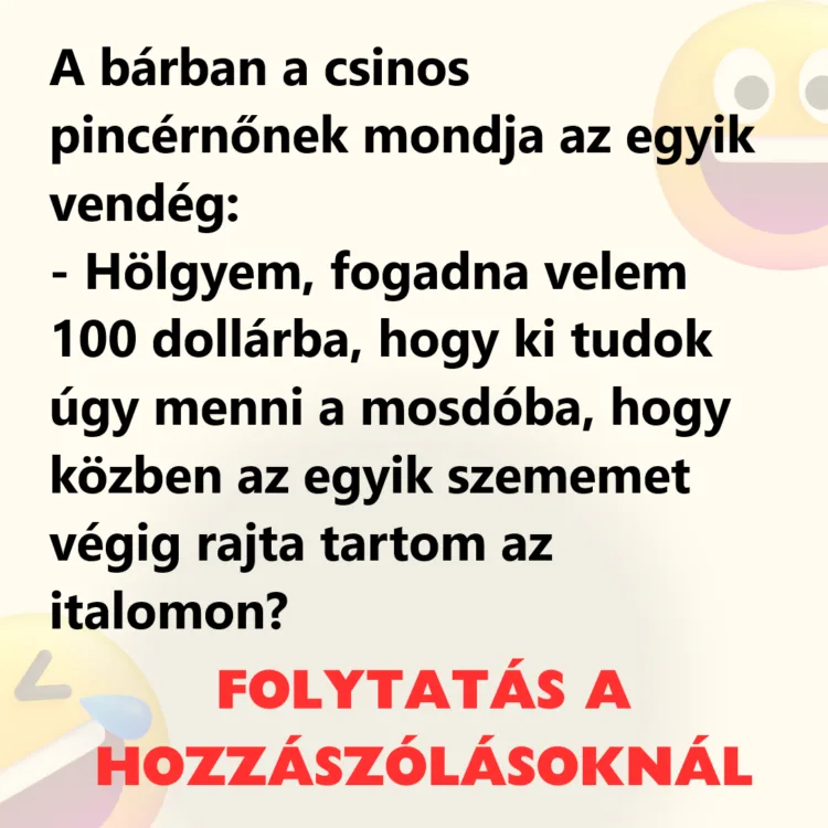 A pincérnő és a fogadásokat szerető vendég