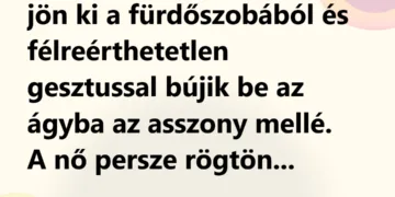 Frisst fürdött férfi lép ki a fürdőszobából