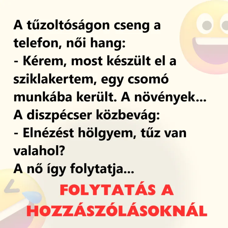 Vicc: A tűzoltóságon cseng a telefon