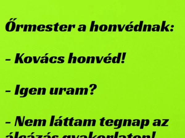 Vicc: Őrmester a honvédnak