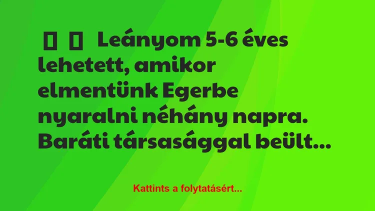 Vicces történet: 
	    	    


Leányom 5-6 éves lehetett, amikor…