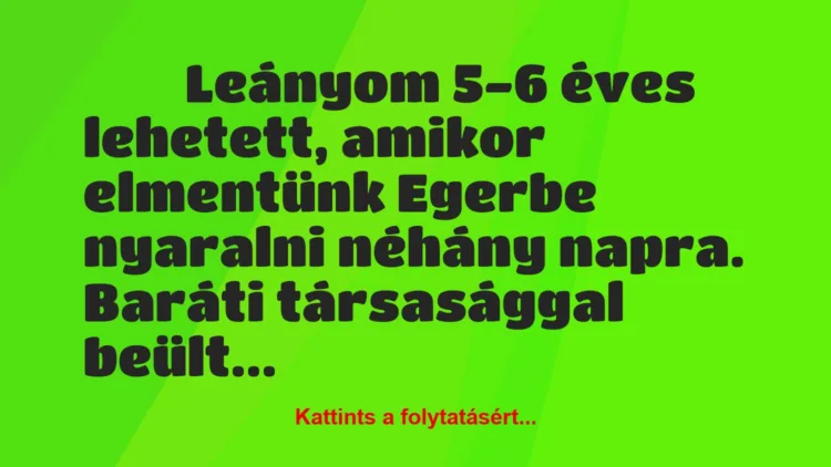 Vicces történet: 
	    	    


Leányom 5-6 éves lehetett, amikor…