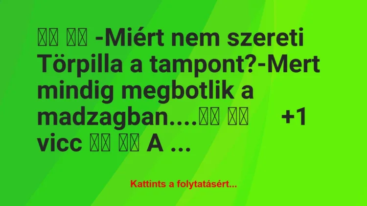 Vicc: 
		  
		  -Miért nem szereti Törpilla a tampont?-Mert…