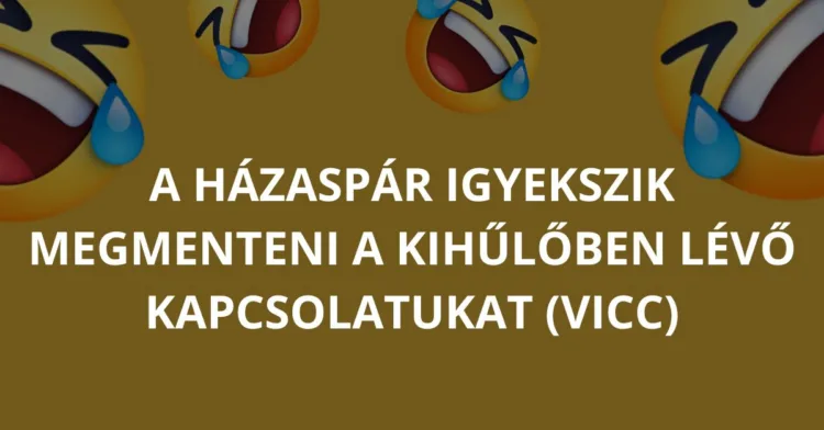 Vicc: A házaspár igyekszik megmenteni a kihűlőben lévő kapcsolatukat