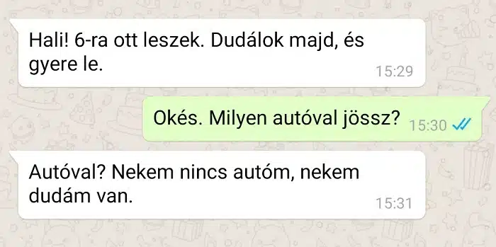 autós üzenet