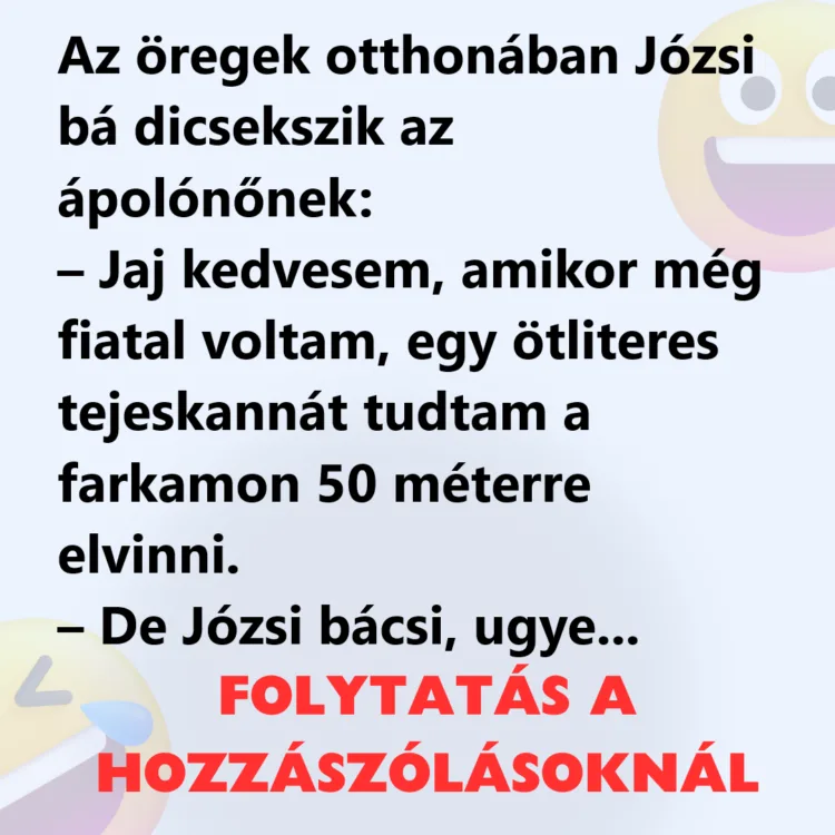 Vicc: Az öregek otthonában Józsi bá dicsekszik az ápolónőnek