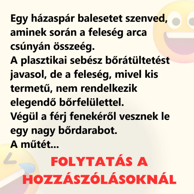 Vicc: Egy házaspár balesetet szenved