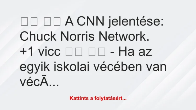 Vicc: 
		  
		  A CNN jelentése: Chuck Norris…