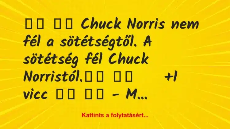 Vicc: 
		  
		  Chuck Norris nem fél a sötétségtől….